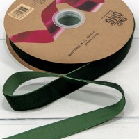 Лента Бархат 2,5см*25ярд Зелёный 1/13 1/52 Арт: 592-25/27