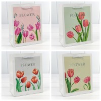 Пакет подарочный с тиснением "Flower" (микс) 18*23*10 210г 1/20 1/360 Арт: 000254E