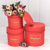 Коробки Цилиндр Набор 1/3 18,3*17,2 &quot;Boutique&quot; Красный 1/12 Арт: 720195/4 - Коробки Цилиндр Набор 1/3 18,3*17,2 "Boutique" Красный 1/12 Арт: 720195/4