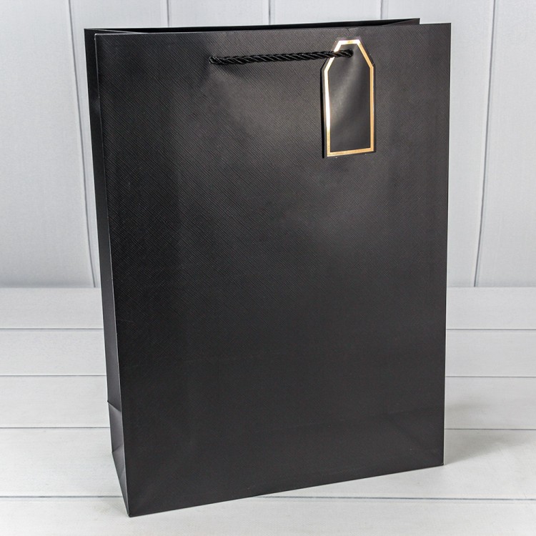 Пакет подарочный "Фактура-890" Чёрный 31*42*12 210г 1/20 1/80 Арт: 000890A/2