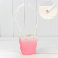 Пакет подарочный "Ваза для цветов" 12,5*12*8 260г "Градиент" Розовый 1/10 1/200 Арт: 000184H/6