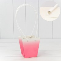 Пакет подарочный "Ваза для цветов" 12,5*12*8 260г "Градиент" Тёмно-розовый 1/10 1/200 Арт: 000184H/9