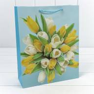 Пакет подарочный с блёстками "Тюльпаны" (микс 311) 26*32*12 210г 1/20 1/240 Арт: 000311C - Пакет подарочный с блёстками "Тюльпаны" (микс 311) 26*32*12 210г 1/20 1/240 Арт: 000311C