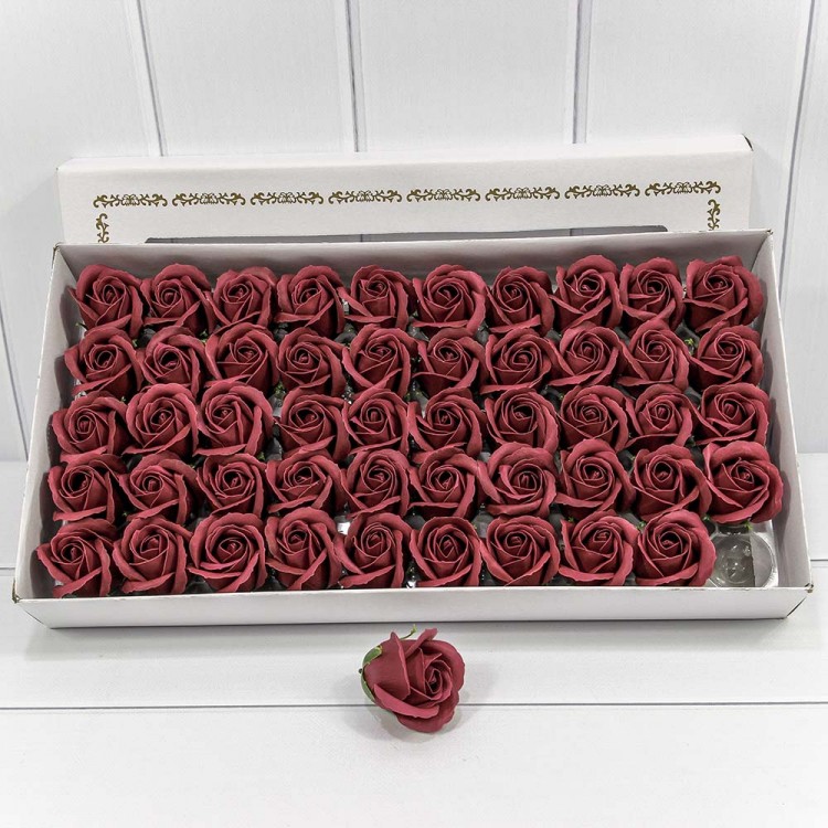Декоративный цветок-мыло "Роза" класс А Красно-коричневый 5,5*4 50шт. 1/20 Арт: 420055/213