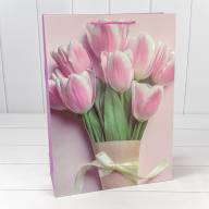 Пакет подарочный с блёстками "Тюльпаны" (микс 311) 30*41,5*12 210г 1/20 1/80 Арт: 000311A - Пакет подарочный с блёстками "Тюльпаны" (микс 311) 30*41,5*12 210г 1/20 1/80 Арт: 000311A