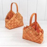 Корзины плетёные Набор 1/2 25*17*13 (±5%) из секвойи с ручками Рыжий 1/12 Арт: 420199/131