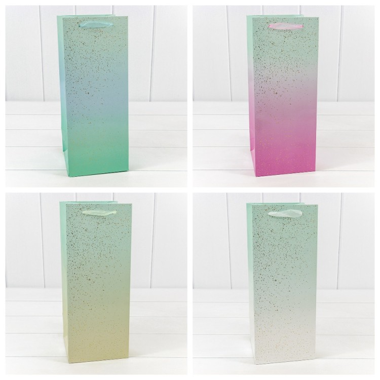 Пакет подарочный "Градиент" с блестящими вкраплениями (микс) 14*35*14 230г 1/20 1/240 Арт: 000196M