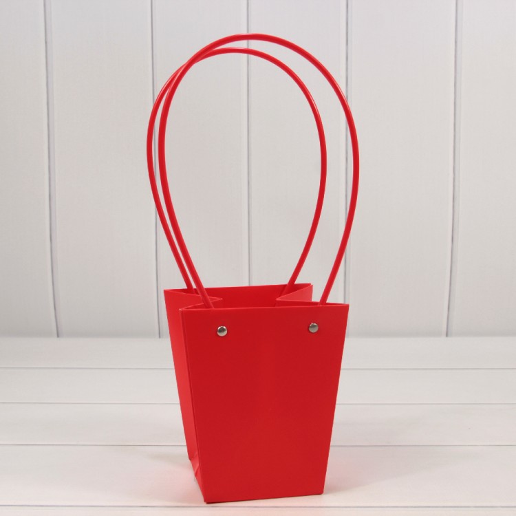 Пакет подарочный "Ваза для цветов" 15,5*13*9,5 Красный 1/10 1/150 Арт: 000170G/185