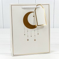 Пакет подарочный с тиснением "Полумесяц" (290) 18*23*10 210г Белый 1/20 1/360 Арт: 000290E/1