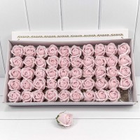 Декоративный цветок-мыло "Роза" класс А Бледно-розовый 5,5*4 50шт. 1/20 Арт: 420055/2