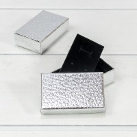 Коробка Прямоугольная 8*5*2,5 "Кожа крокодила" Серебряный 1/24 1/360 Арт: 62658/4