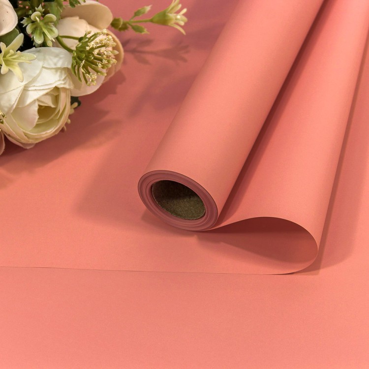 Плёнка 0,58*10м 255г матовая "Корейская" 55мкм Умеренный розовый 1/30 Арт: 1638/3572G