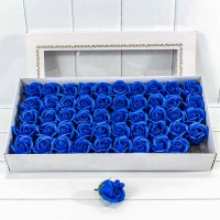 Декоративный цветок-мыло "Роза" класс А Синий 5,5*4 50шт. 1/20 Арт: 420058/13