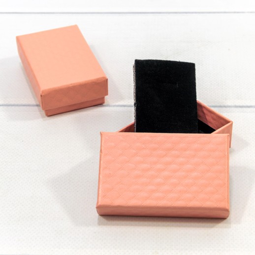 Коробка Прямоугольная 8*5*2,5 "Ромбики-2" Лососевый 1/24 1/360 Арт: 62785/9