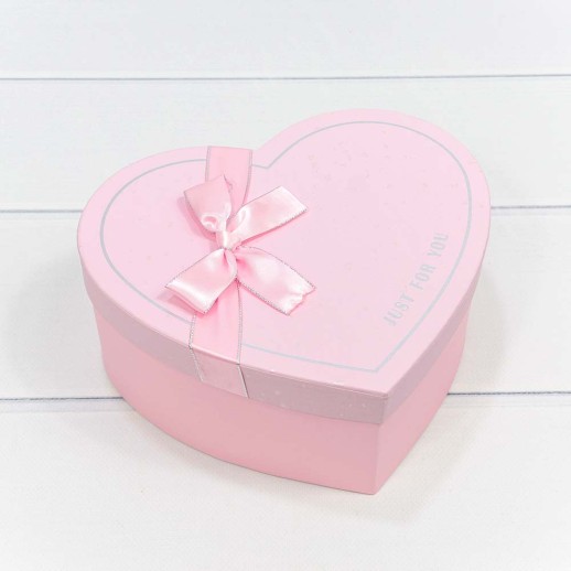 Коробки "Сердце" Набор 1/3 22,2*19,5*9 с бантом Розовый 1/18 Арт: 721609/6