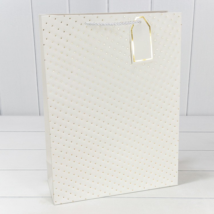 Пакет подарочный с тиснением (550) 31*42*12 210г Белый 1/20 1/80 Арт: 000550A/1