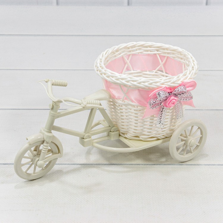 Кашпо плетёное "Велосипед" 22*12*11 из полипропилена Белый 1/60 Арт: 420550/1