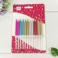 Свечи для торта набор (12 шт.) 6,5см (микс) 1/24 1/288 Арт: 20010-8