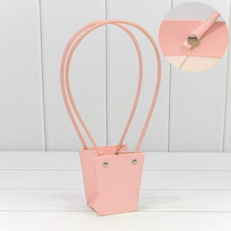 Пакет подарочный "Ваза для цветов" 10*9*6,5 Розовый-2 1/10 1/300 Арт: 000171J/33