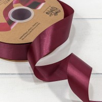 Лента Атласная Полиэстер класс А 3,8см*100ярд Тёмный пурпурно-красный 1/6 1/24 Арт: 556-38/793
