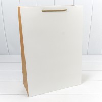 Пакет подарочный Белый/Крафт 32*45*15 230г 1/20 1/80 Арт: 000200A-1