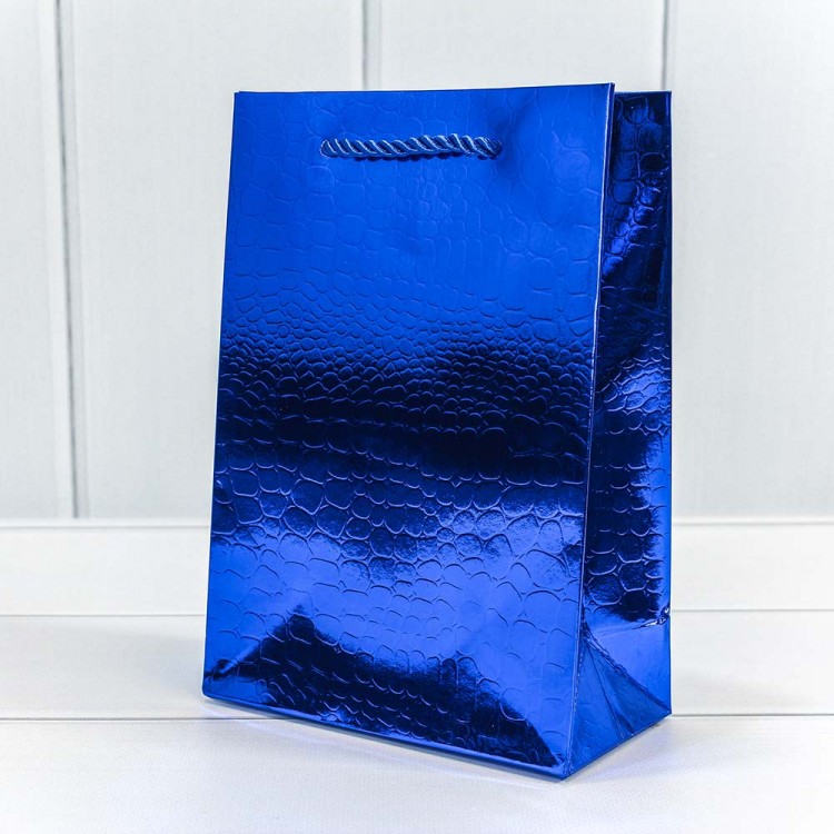 Пакет подарочный "Кожа крокодила" Синий 14*20*7 1/10 1/200 Арт: 000162G/4