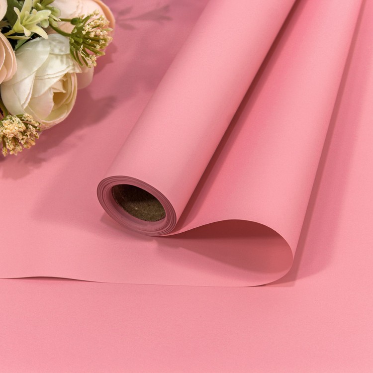 Плёнка 0,58*10м 255г матовая "Корейская" 65мкм Розовый-6050 1/30 Арт: 1638/6050