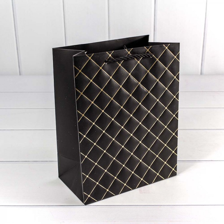 Пакет подарочный "Ромб" Чёрный 18*23*10 210г 1/20 1/160 Арт: 000391E/2