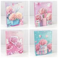 Пакет подарочный с 3D аппликацией "Гвоздики" (микс 260) 30*41,5*12 210г 1/20 1/80 Арт: 000260A - Пакет подарочный с 3D аппликацией "Гвоздики" (микс 260) 30*41,5*12 210г 1/20 1/80 Арт: 000260A